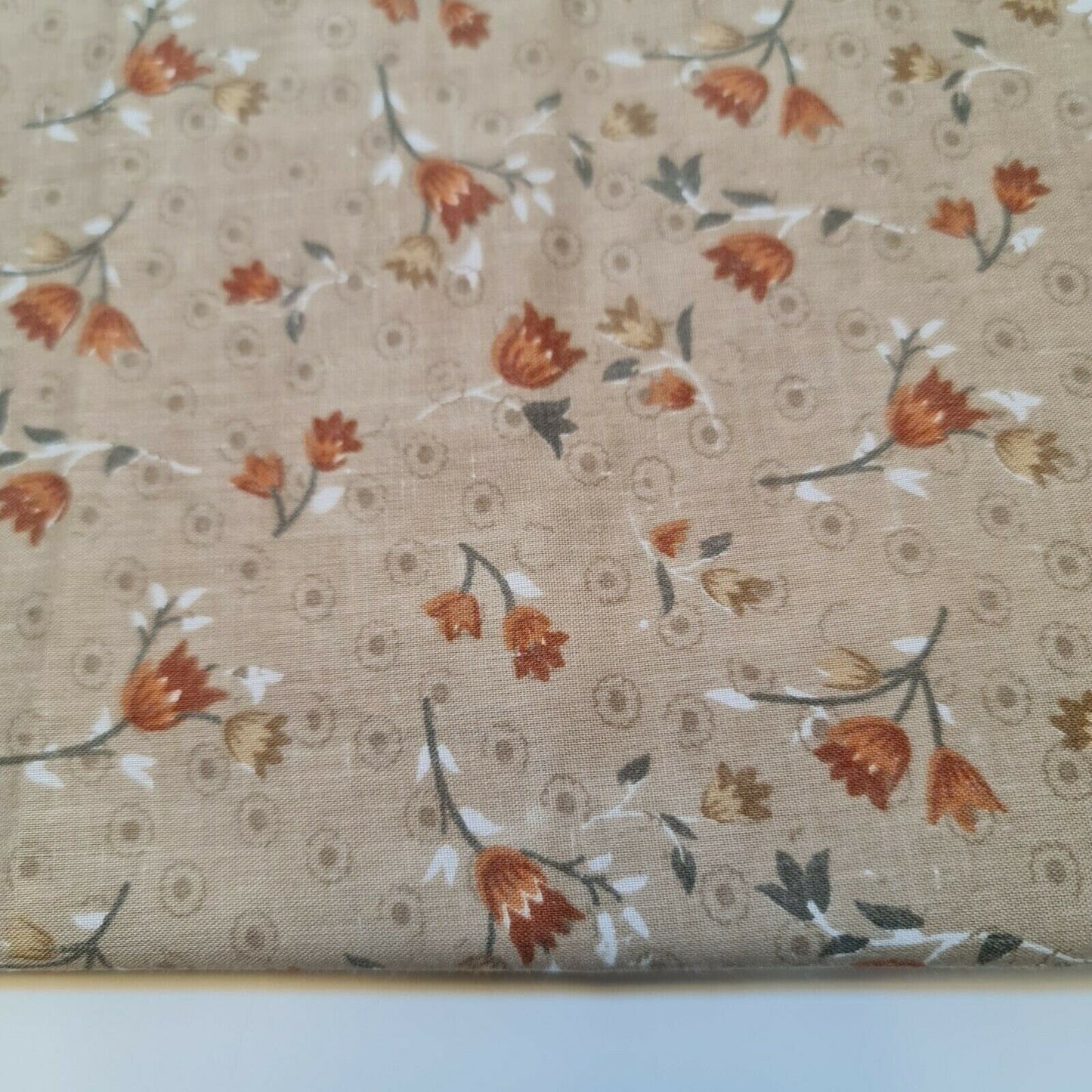 Vintage Japanese Floral Printed Polycotton Fabric – 58" Wide Soft Dress & Craft Material by the Metre