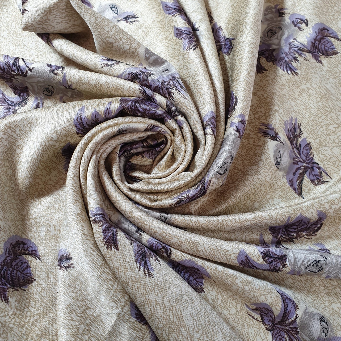 Floral Silk Satin Printed Dress Drape Fabric Material 58" By The Meter (colour 2)