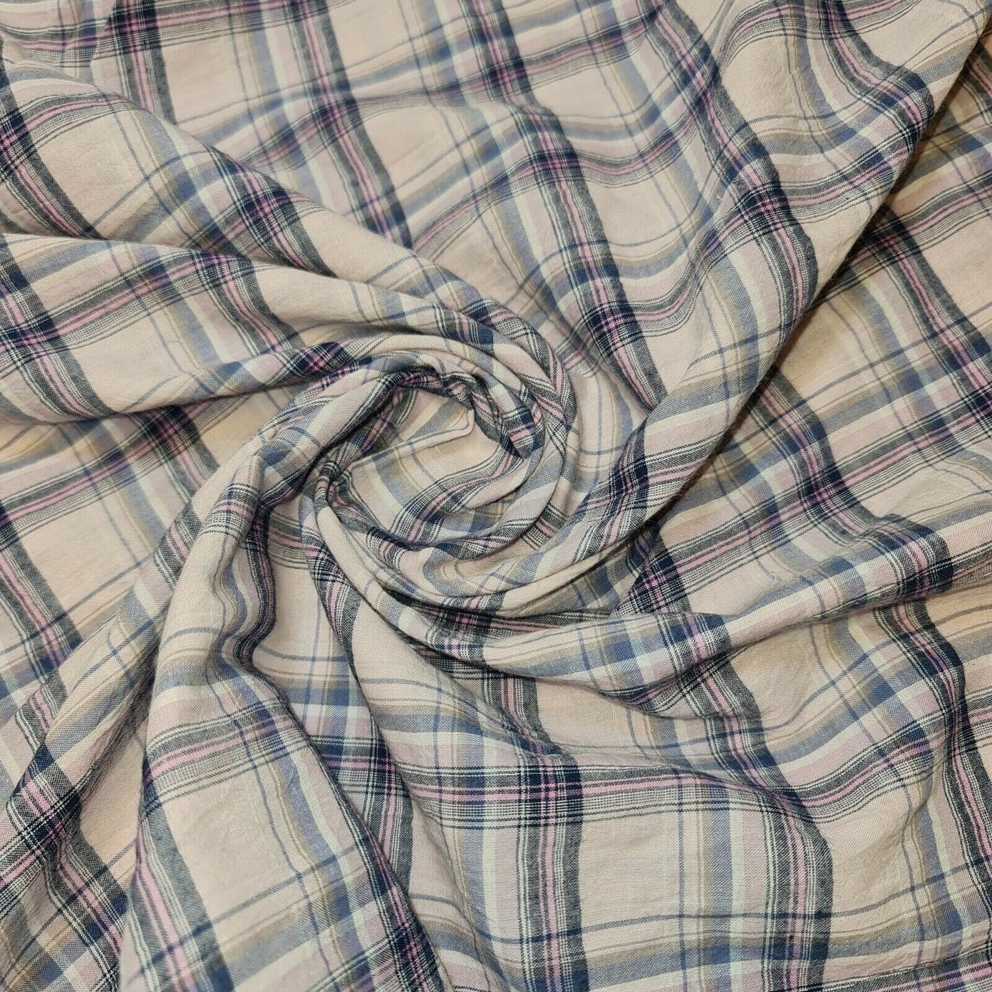 100% Cotton Tartan & Check Plaid Fabric – 58" Wide Stripe Dress, Quilting & Craft Material by the Metre