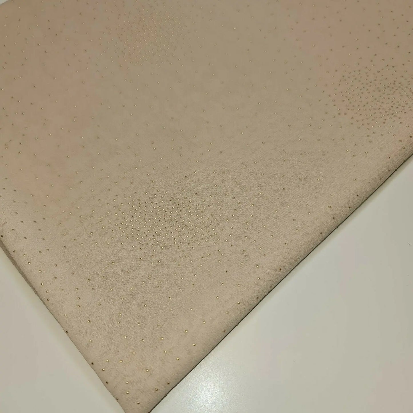 Nude Crepe Georgette Fabric with Gold Dew Drops | 58" (147cm) Wide Lightweight Dressmaking & Craft Material β Sold by the Metre