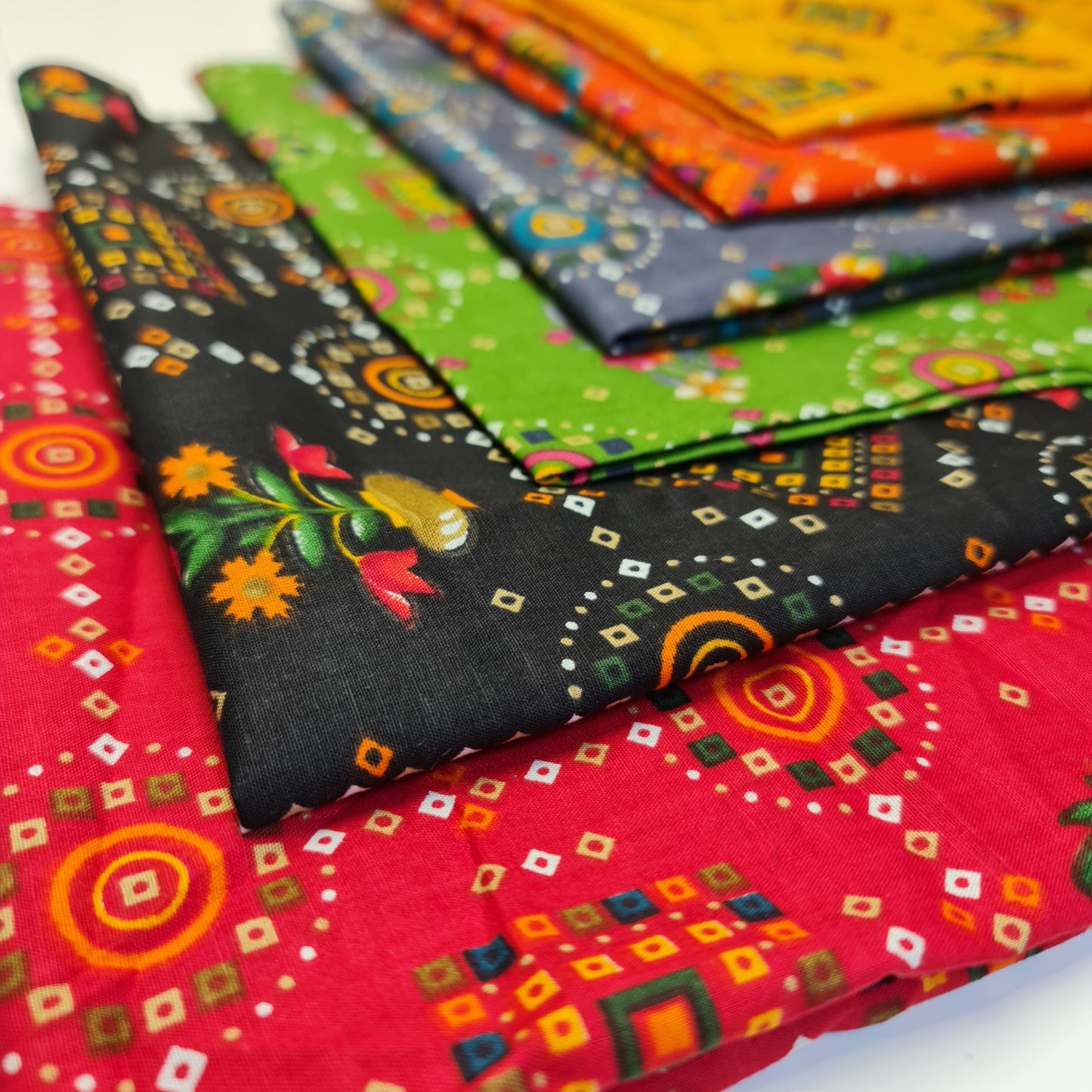 Cotton Indian Ethnic Rajasthani Print Suzani Rangoli Boho Banjara Fabric 44" (Colour - 6)