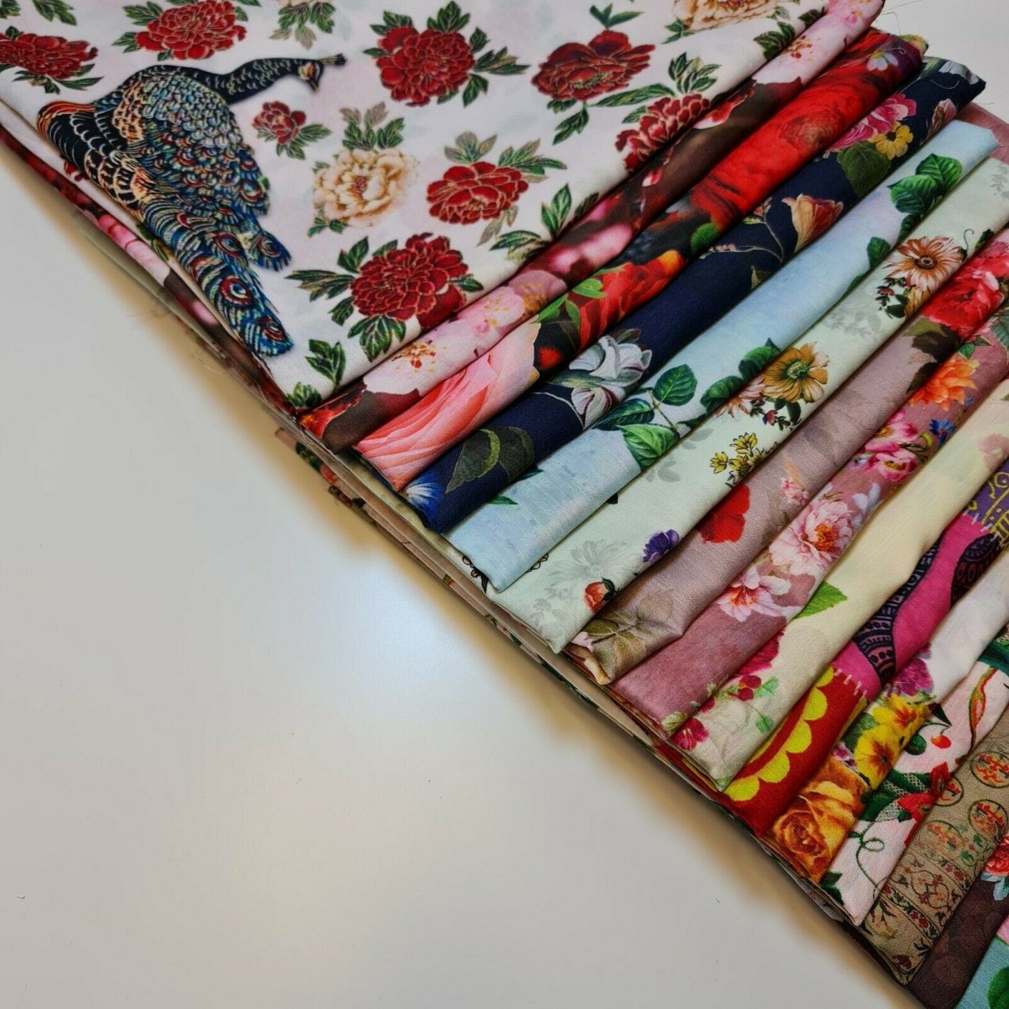 Digital Floral Print Muslin Polyester Soft Dress Drape Craft Fabric 44" By Meter (Design 12)