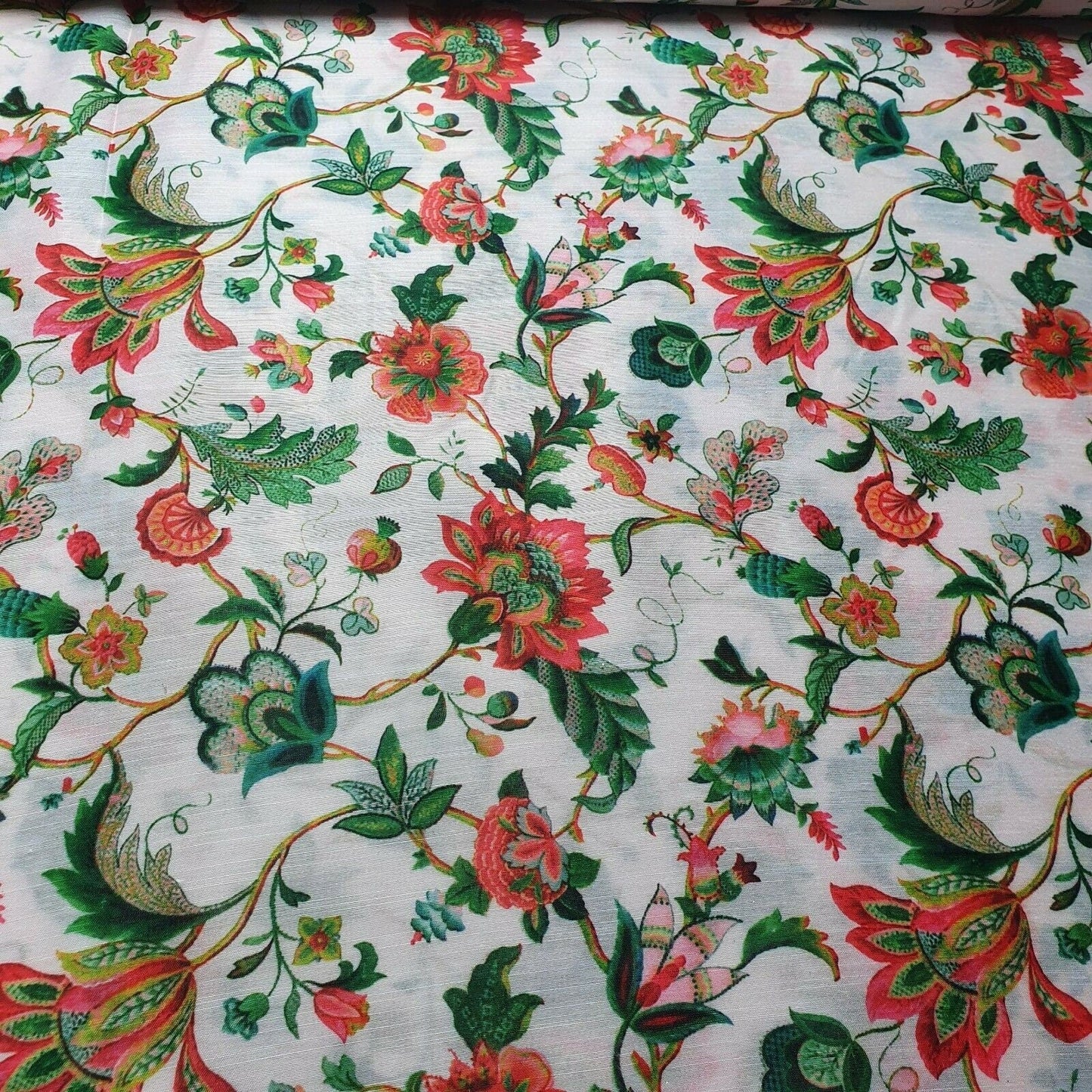 Digital Floral Print Muslin Polyester Soft Dress Drape Craft Fabric 44" By Meter (Design 12)