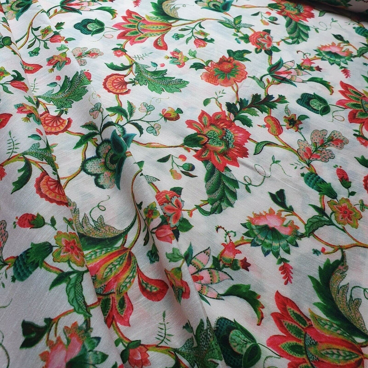Digital Floral Print Muslin Polyester Soft Dress Drape Craft Fabric 44" By Meter (Design 12)