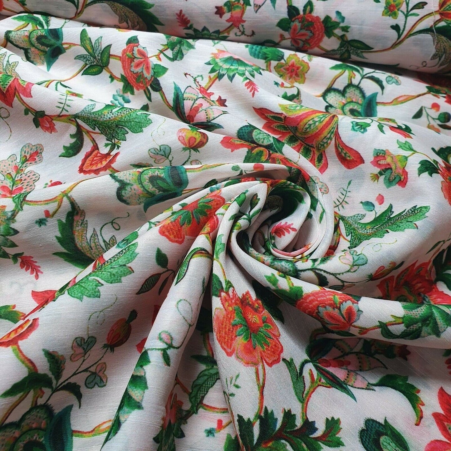 Digital Floral Print Muslin Polyester Soft Dress Drape Craft Fabric 44" By Meter (Design 12)