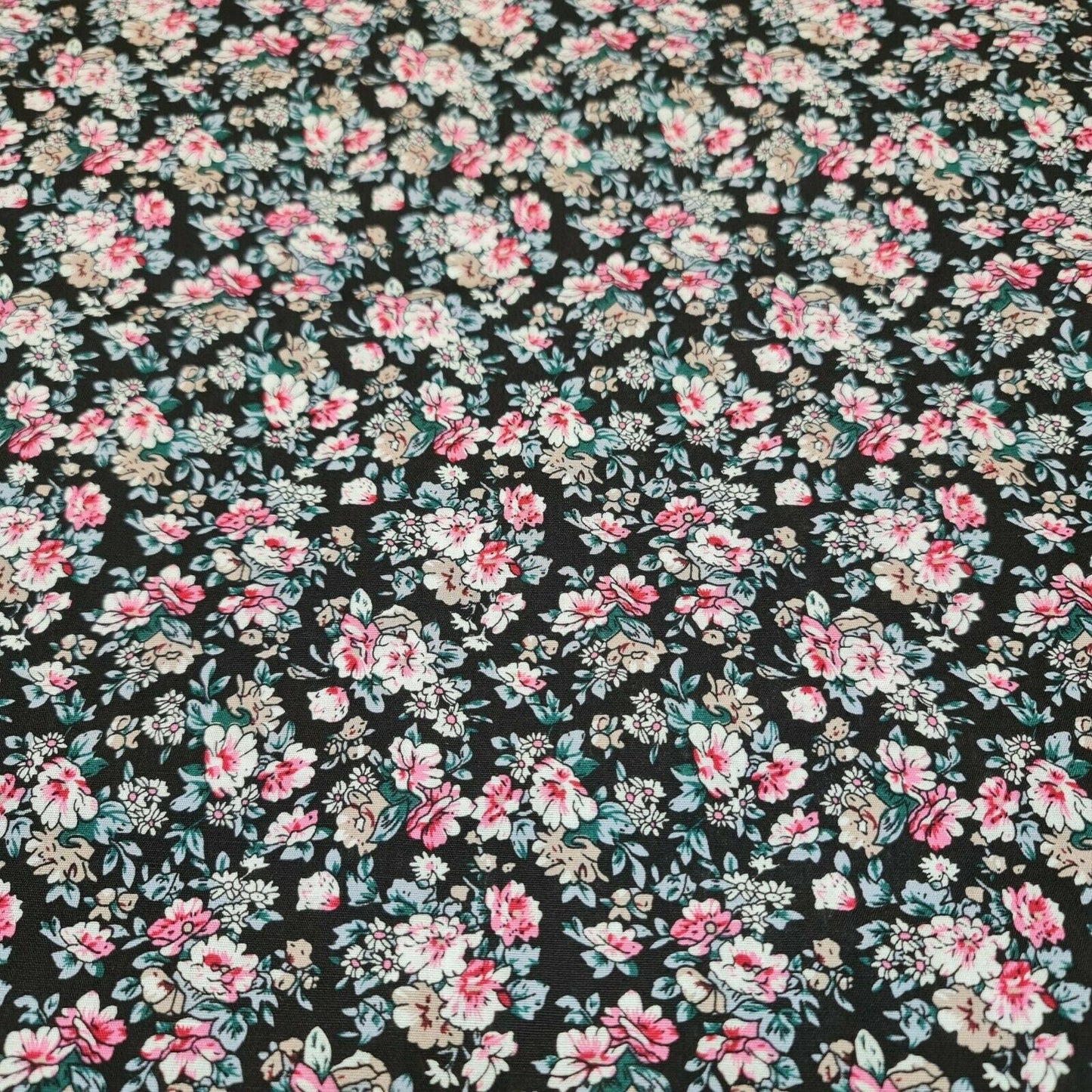Wild Floral 100% Cotton Poplin Daisy Flower Print Fabric – Dress & Craft Material 58" Wide - Textile Station
