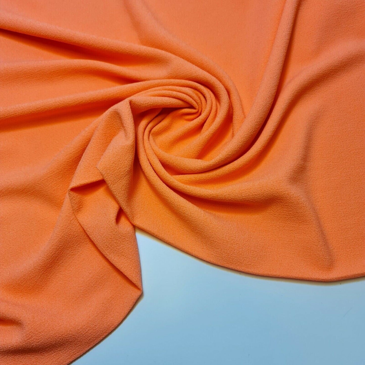 Neon Coral Poly Crepe Fabric – Dress, Decoration & Drape Material, 58" Wide by the Metre