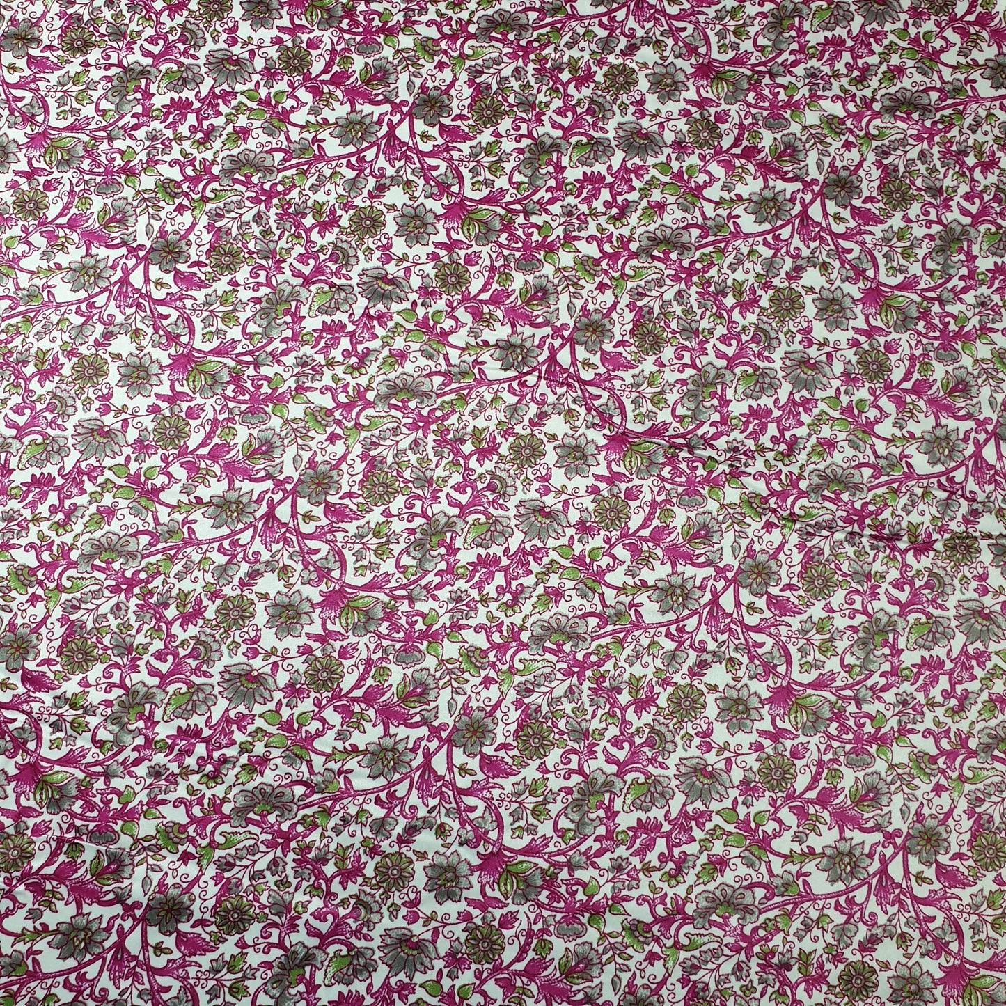 Floral Silk Satin Printed Fabric – 58" Wide Soft Silky Dress & Drape Material by the Metre