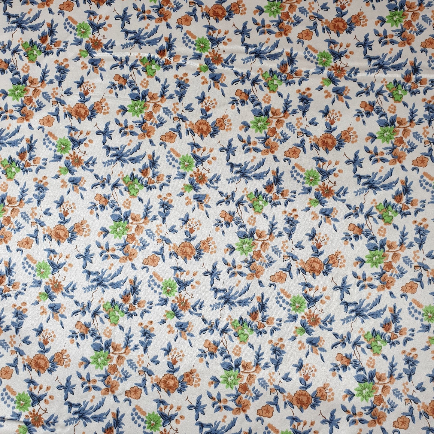 Floral Silk Satin Printed Fabric – 58" Wide Soft Silky Dress & Drape Material by the Metre