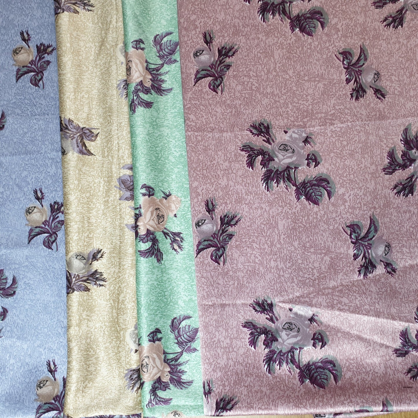 Floral Silk Satin Printed Dress Drape Fabric Material 58" By The Meter (colour 2)