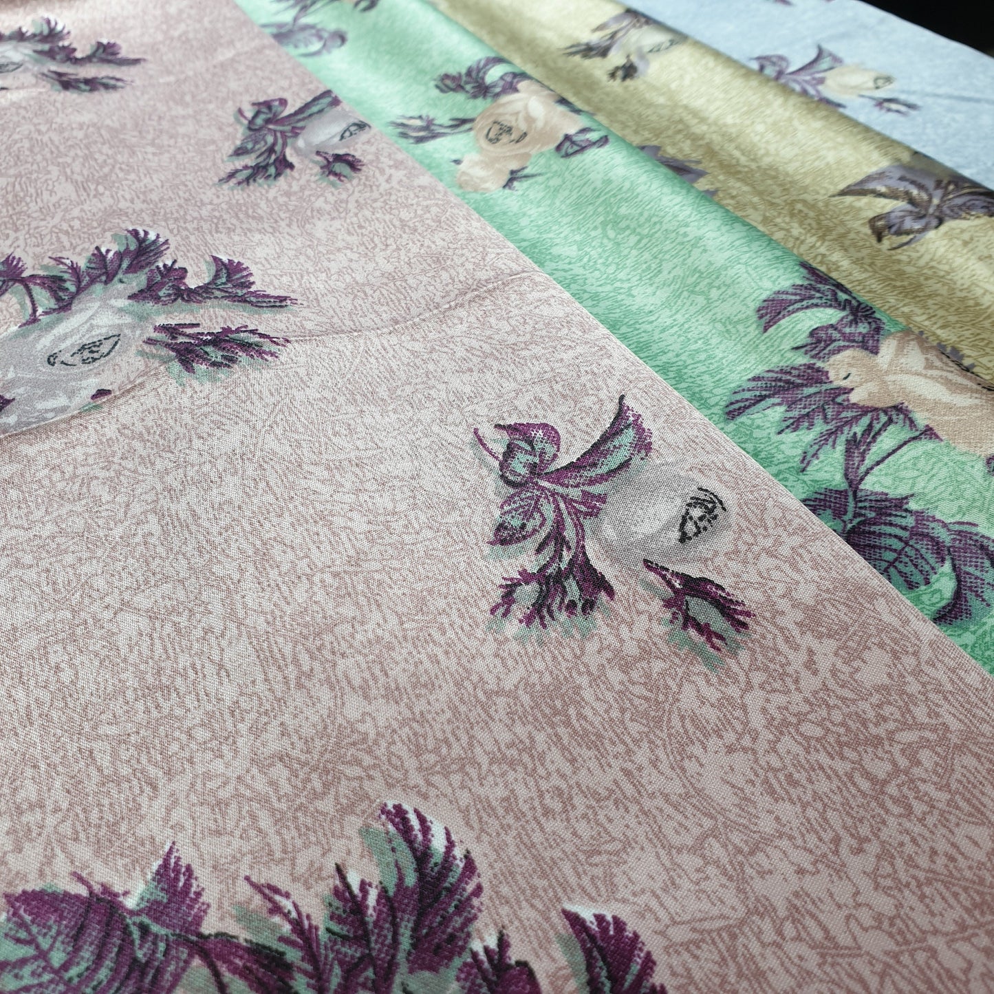 Floral Silk Satin Printed Dress Drape Fabric Material 58" By The Meter (colour 2)