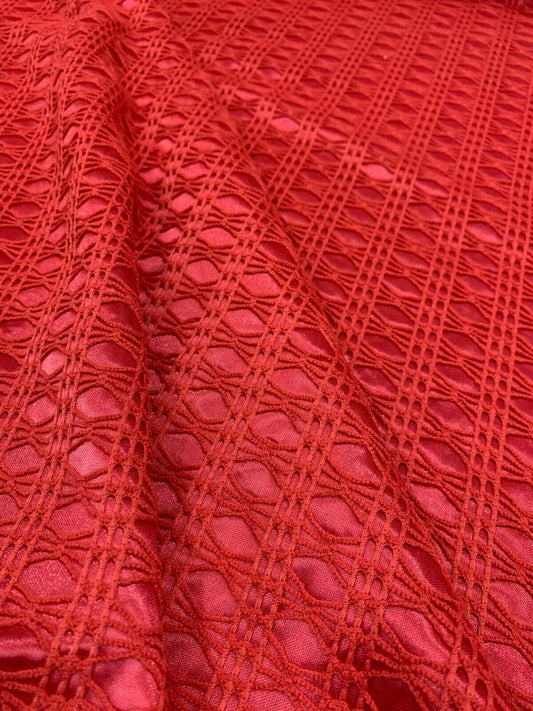 Floral Web Lace Net Fabric – Silk Satin Backed, One-Way Stretch, 58" Wide - Textile Station