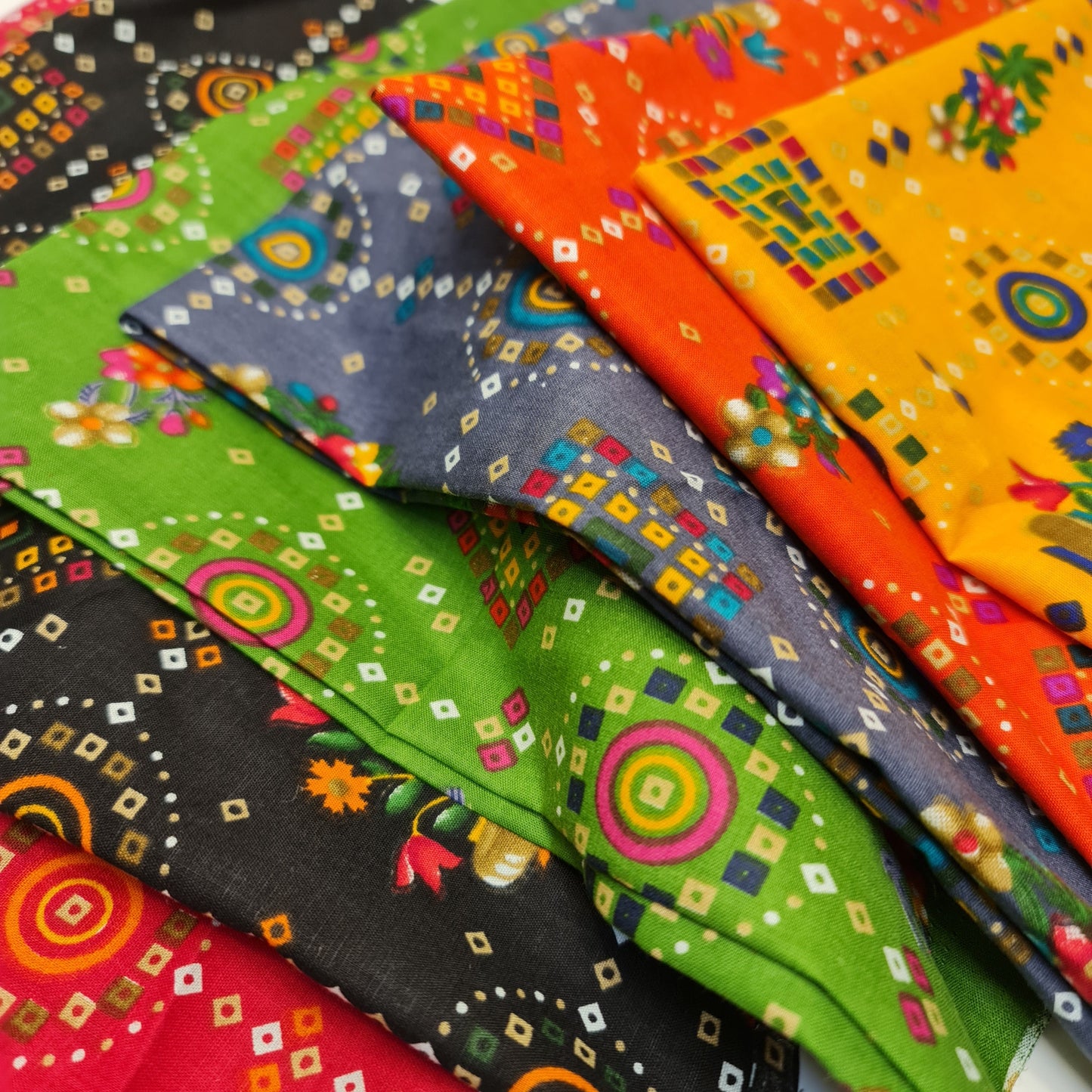 Cotton Indian Ethnic Rajasthani Print Suzani Rangoli Boho Banjara Fabric 44" (Colour - 6)