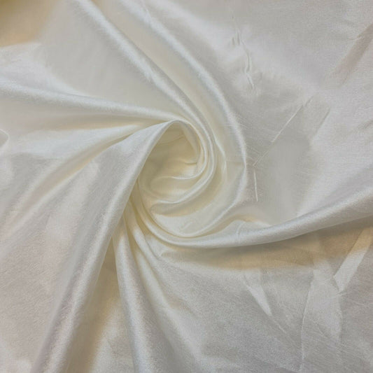 Plain Ivory Slub Faux Dupion Raw Silk Fabric – 100% Polyester Craft & Dress Material 58" Wide - Textile Station