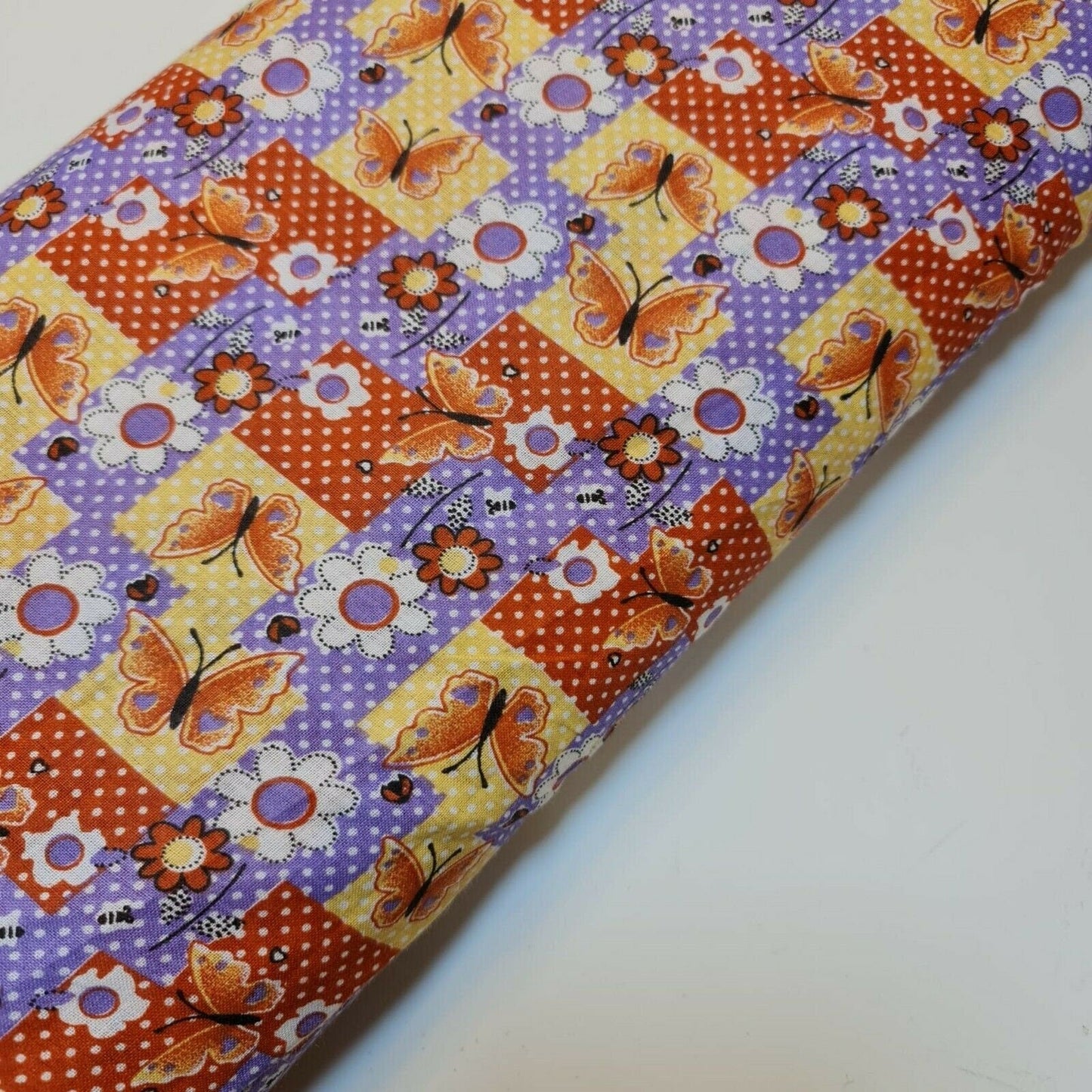 Butterfly Floral Gingham Printed Cotton Poplin Fabric | 58" (147cm) Wide Summer Dressmaking, Quilting & Craft Material – Sold by the Metre