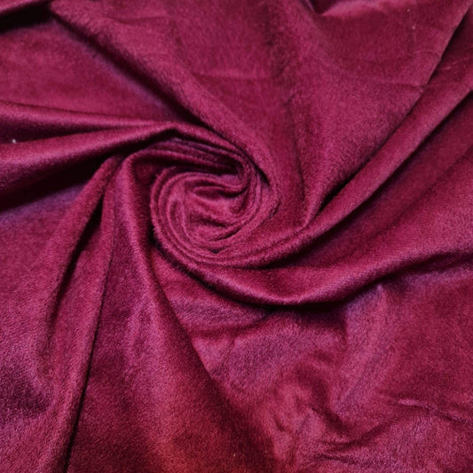 Suedette Velour Felt Fabric – Plain Art & Craft Material 44" Wide (Plum) - Textile Station