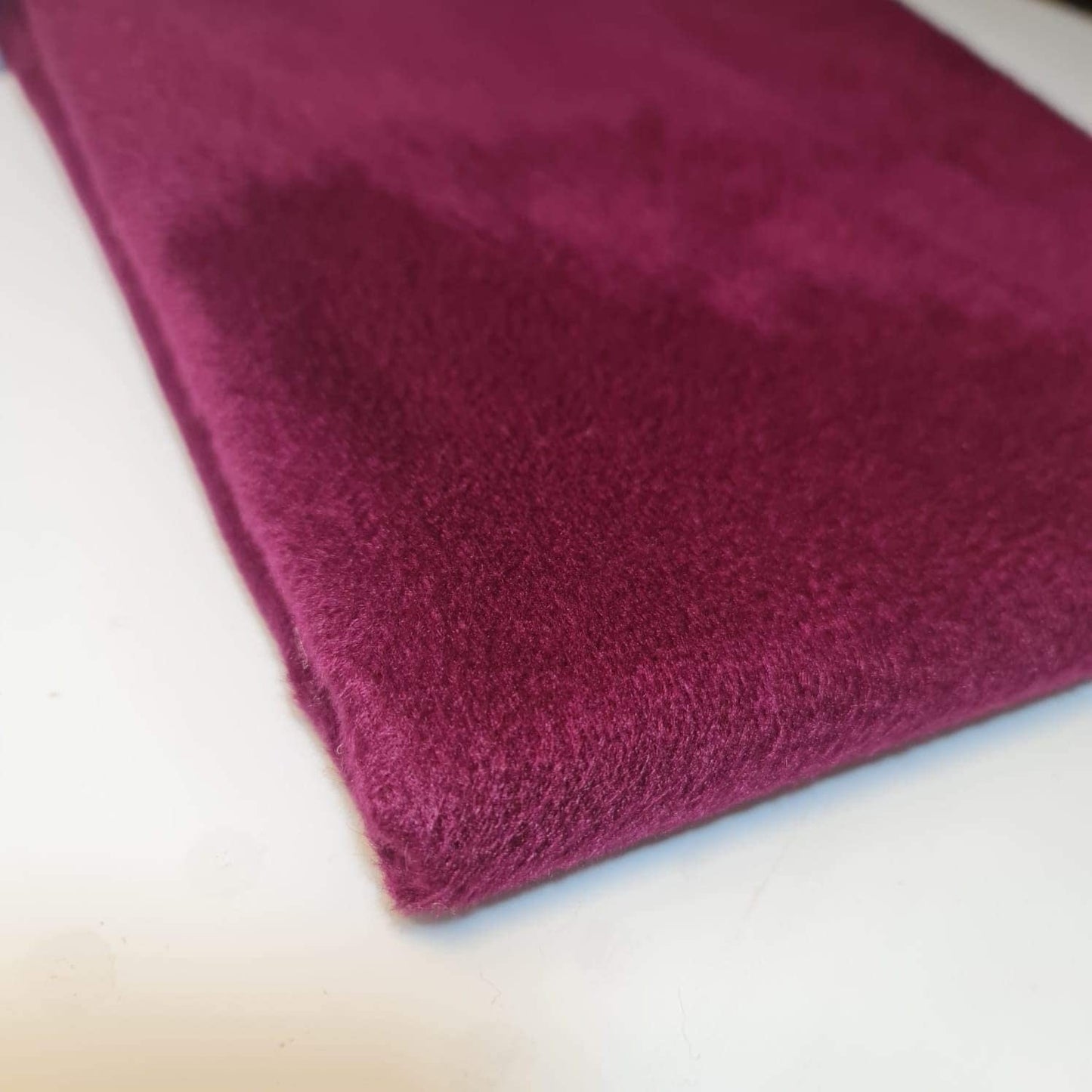 Suedette Velour Felt Fabric – Plain Art & Craft Material 44" Wide (Plum)