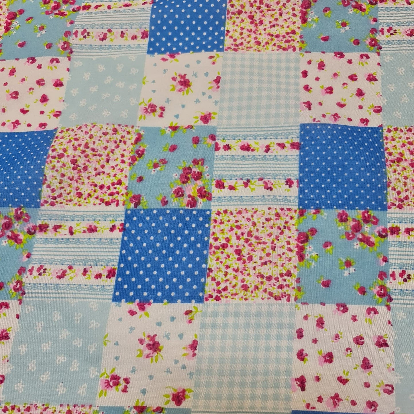 Floral, Gingham & Spot Patchwork Polycotton Fabric – 44" Wide Craft, Quilting & Dress Material by the Metre