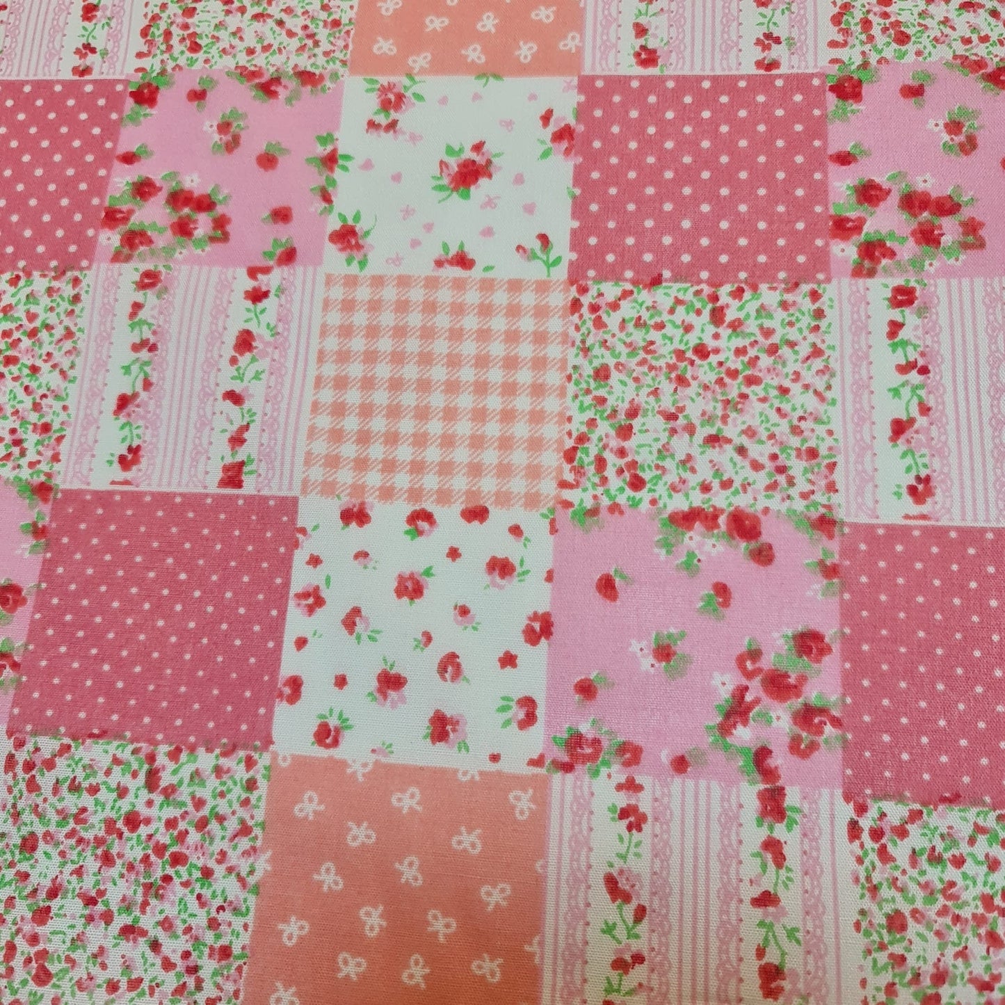 Floral, Gingham & Spot Patchwork Polycotton Fabric – 44" Wide Craft, Quilting & Dress Material by the Metre