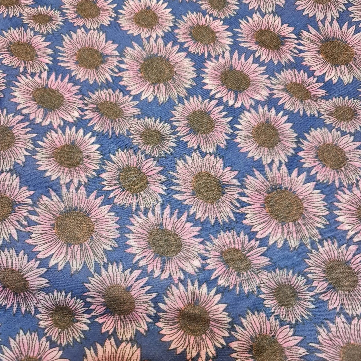 Sunflower Polycotton Fabric β 112cm (44") Wide Large Floral Print by the Metre