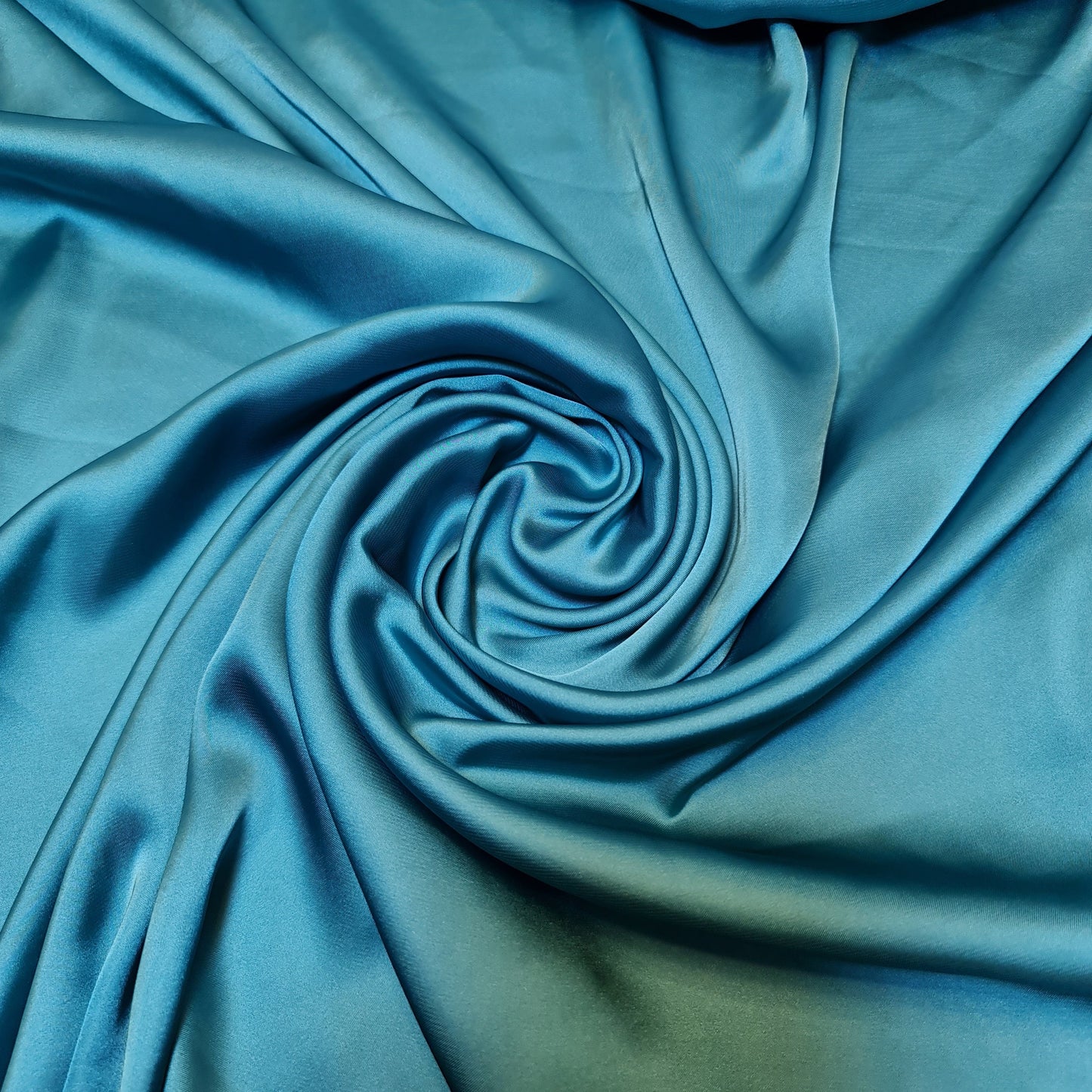 Silky Charmeuse Satin Fabric – 44" Wide Luxury Glossy Silk-Like Weave for Bridal Dress, Draping & Décor Cyan