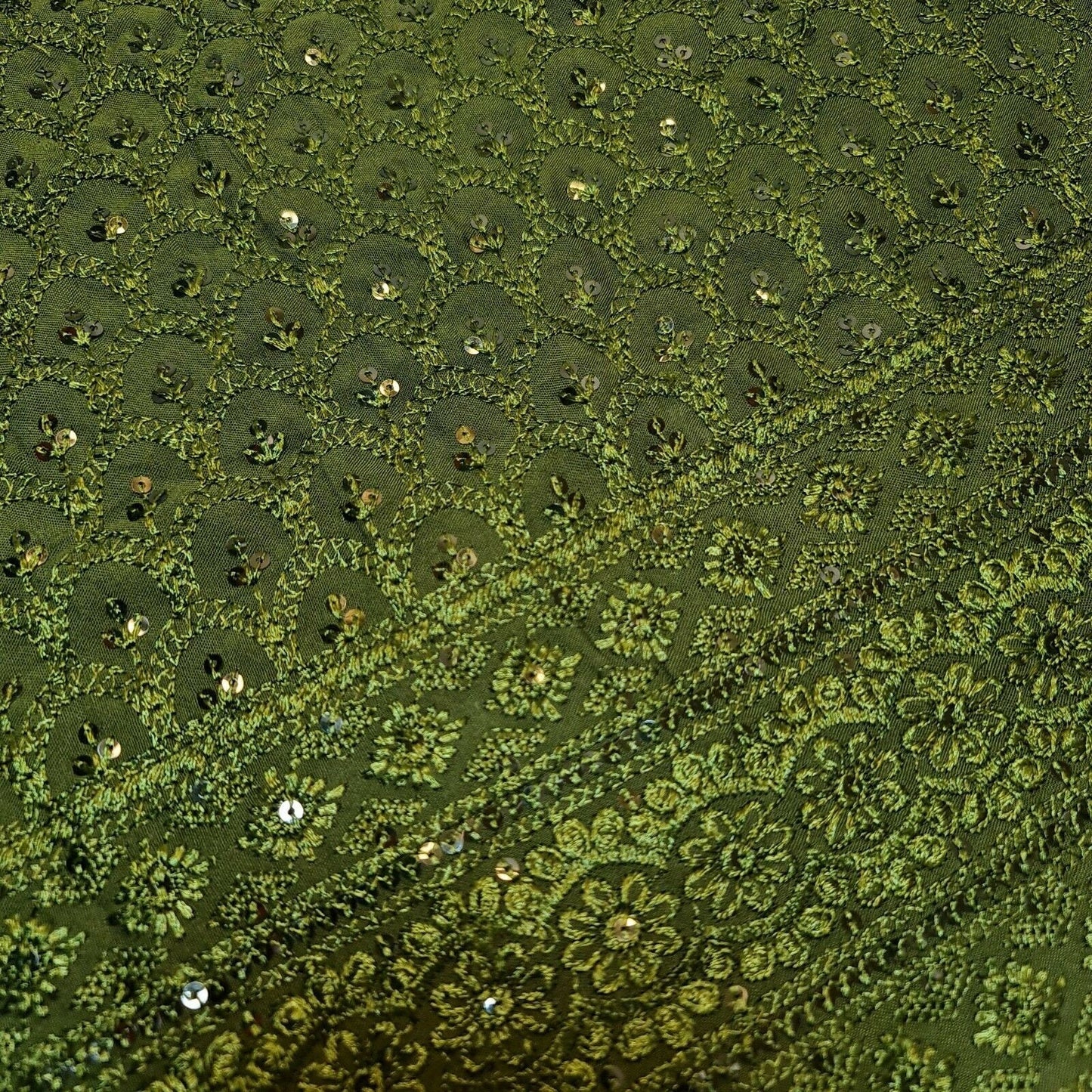 Broderie Anglaise Sequin Embroidery Viscose Fabric – 44" Wide Soft Dressmaking & Craft Material