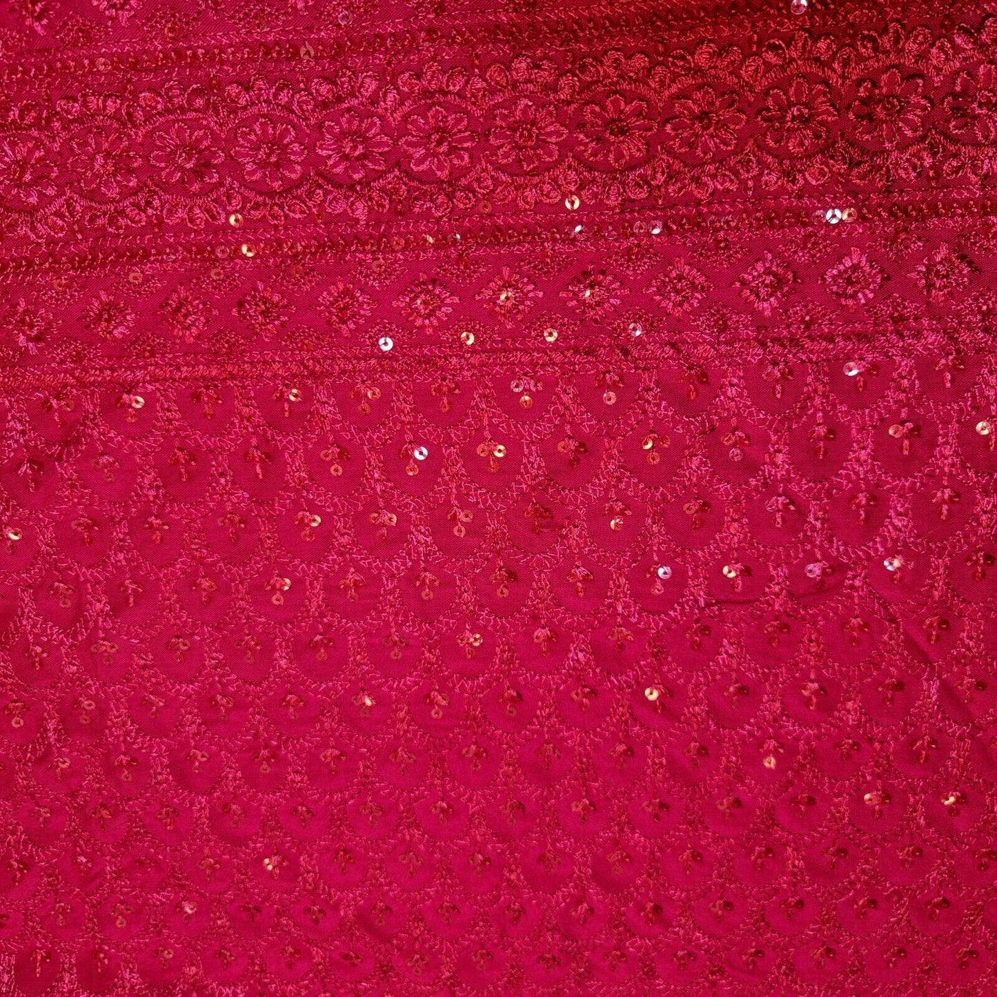 Broderie Anglaise Sequin Embroidery Viscose Fabric – 44" Wide Soft Dressmaking & Craft Material