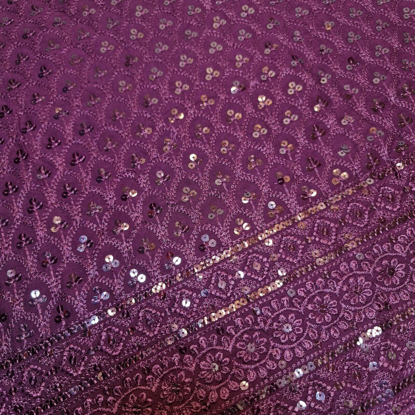Broderie Anglaise Sequin Embroidery Viscose Fabric – 44" Wide Soft Dressmaking & Craft Material