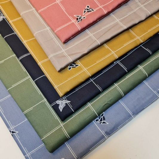 100% Cotton Drill Twill Fabric – 58" Wide Aztec Check Print for Workwear, Dresses & Craft Projects - Textile Station