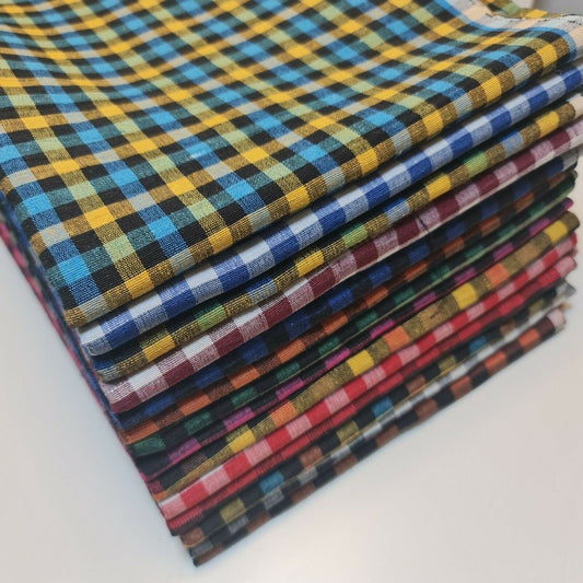 Gingham Woven Cotton Fabric – 1/8" Plaid Check – 100% Cotton – 36" (91cm) Wide - Textile Station