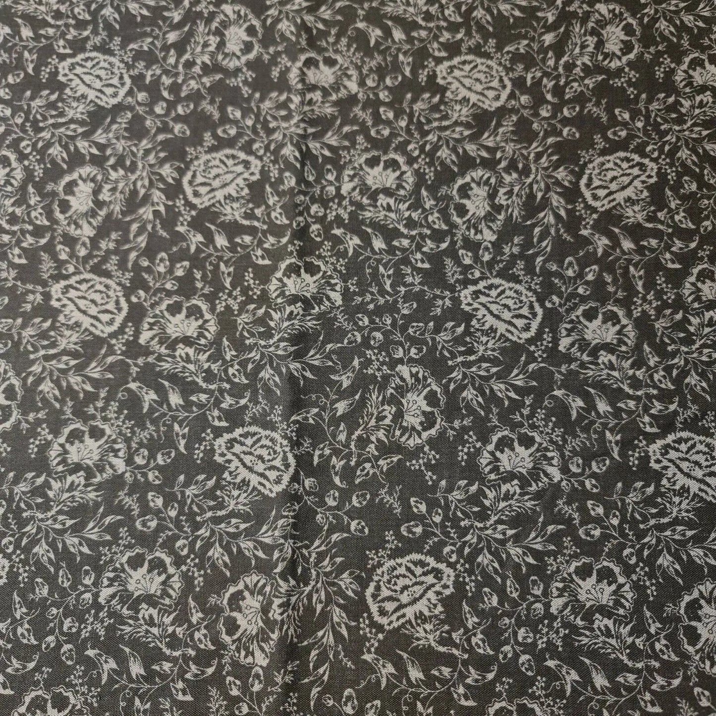 100% Cotton Black & Grey Floral Vintage Fabric | 58" (147cm) Wide Dressmaking, Craft & Quilting Material β Sold by the Meter