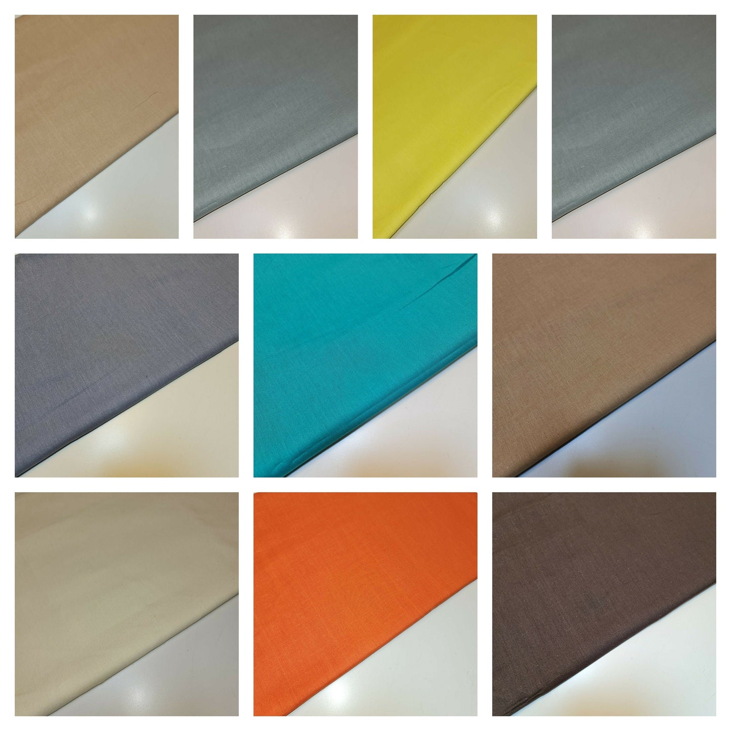 Plain 100% Egyptian Cotton Fabric – 44" Wide Soft Dressmaking, Quilting & Craft Material by the Meter