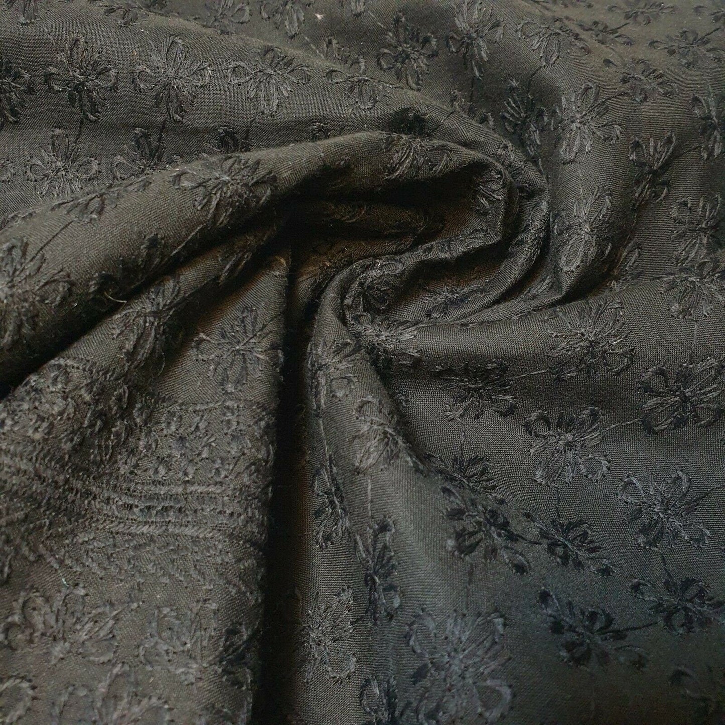 100% Cotton Lawn Broderie Anglaise Schiffli Embroidery Fabric – 44" Wide Soft Dressmaking & Craft Material by the Meter