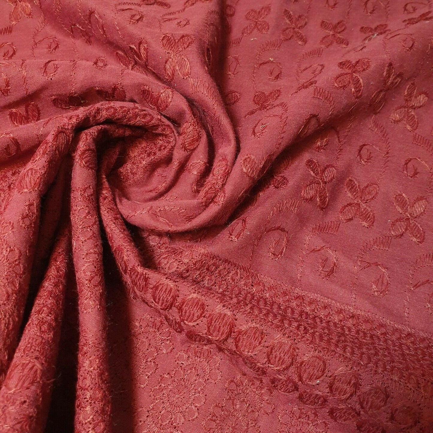 100% Cotton Lawn Broderie Anglaise Schiffli Embroidery Fabric – 44" Wide Soft Dressmaking & Craft Material by the Meter