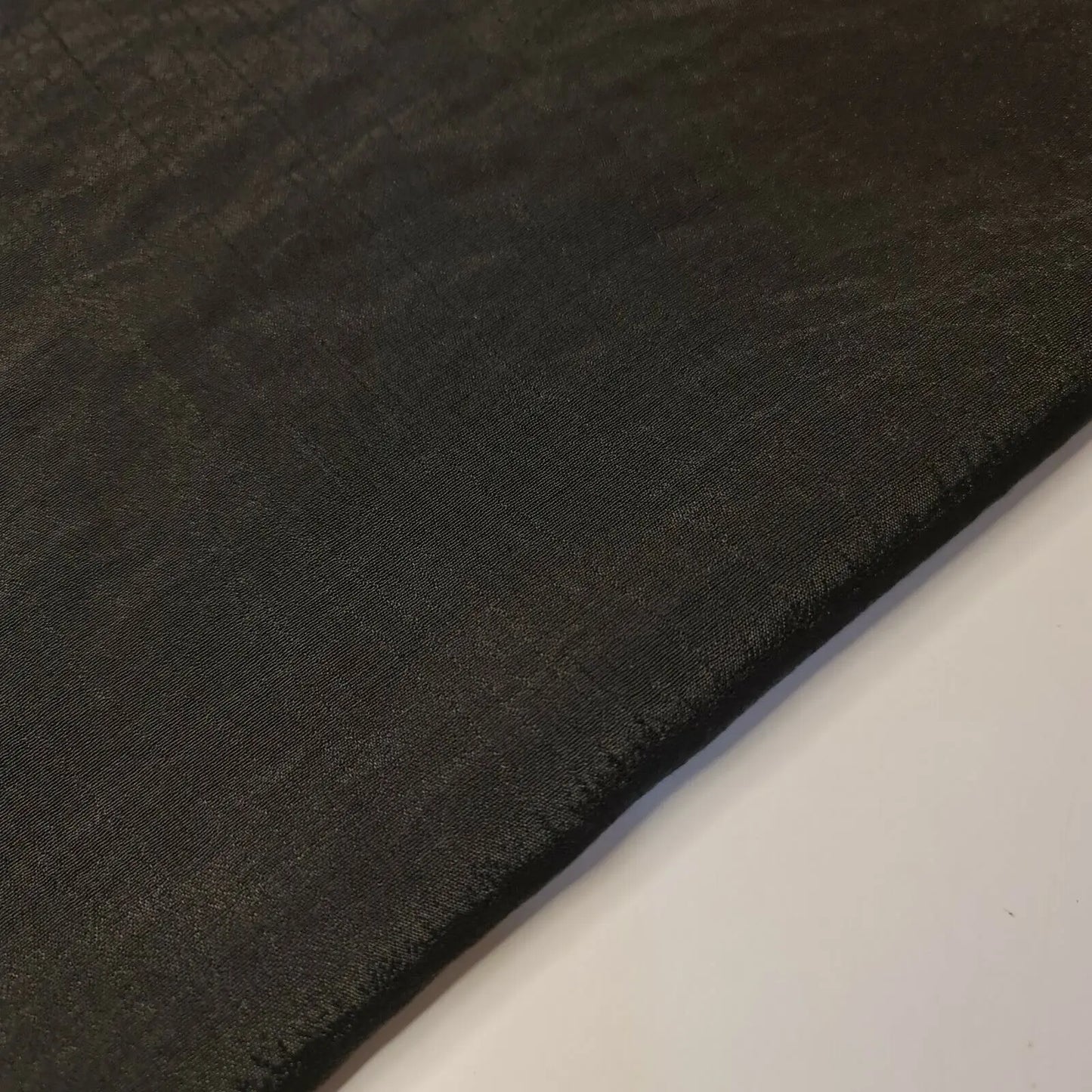 Black Shiny Crepe Polyester Fabric | 58" (147cm) Wide Plain Soft Drape Dressmaking & Craft Material β Sold by the Metre