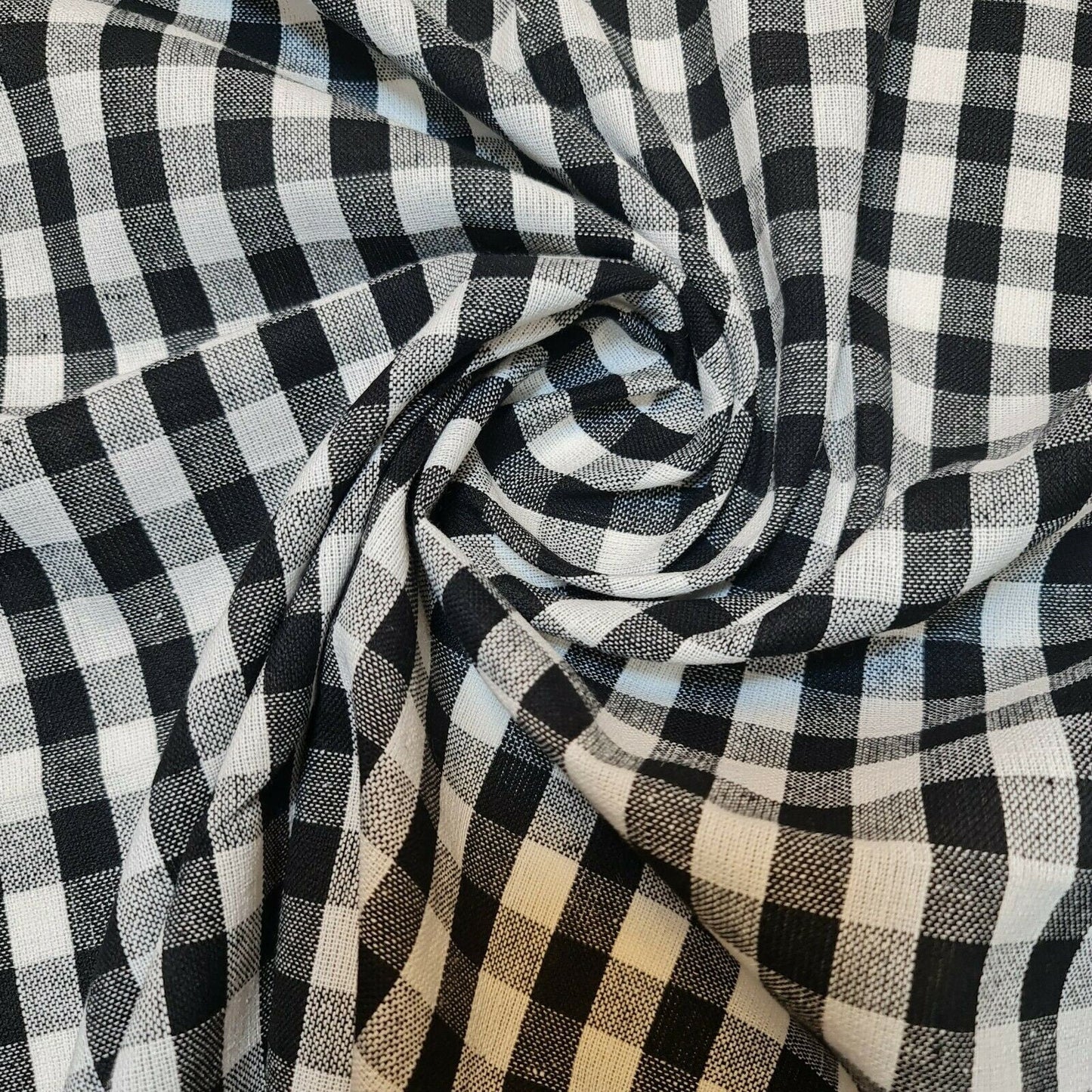 Premium 100% Cotton Gingham Khadi Handloom Fabric – 1/4" Check Soft Linen, 42" Wide - Textile Station