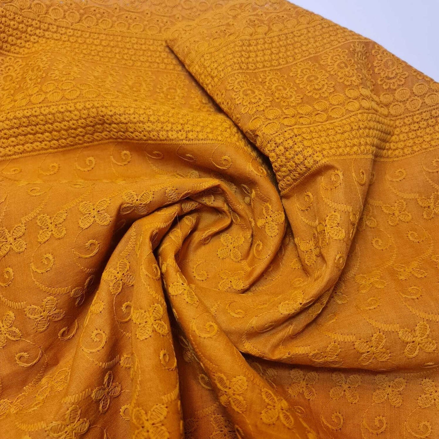 100% Cotton Lawn Broderie Anglaise Schiffli Embroidery Fabric – 44" Wide Soft Dressmaking & Craft Material by the Meter