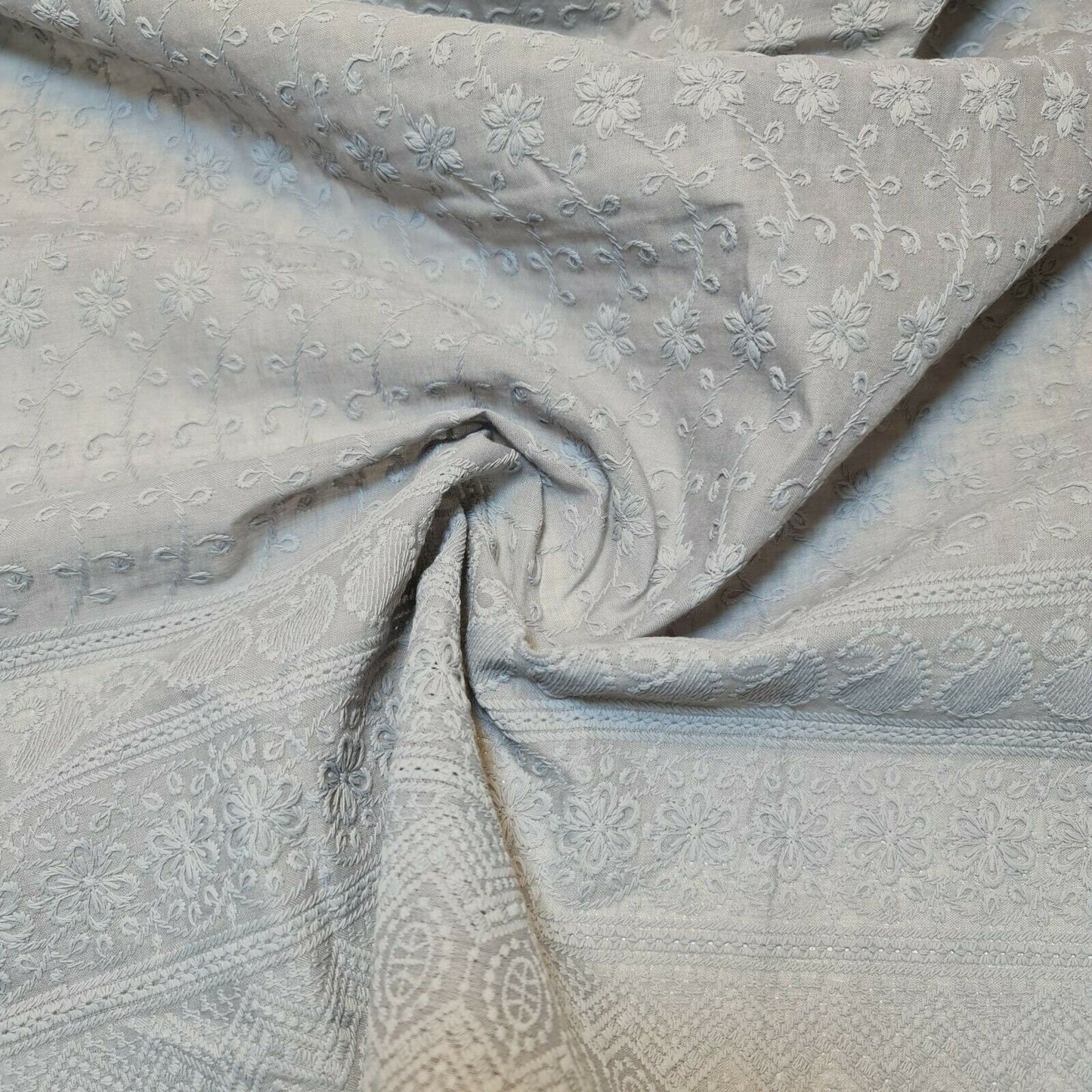 100% Cotton Lawn Broderie Anglaise Schiffli Embroidery Fabric – 44" Wide Soft Dressmaking & Craft Material by the Meter