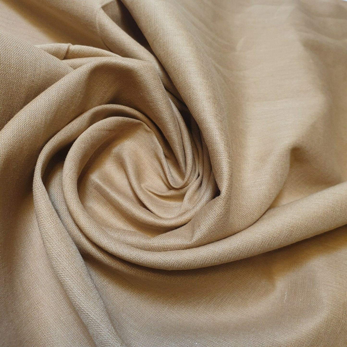 100% Cotton Voile / Rubia Cambric Mercerised Fabric – 90 cm Wide Plain Material for Dressmaking, Lining & Crafts