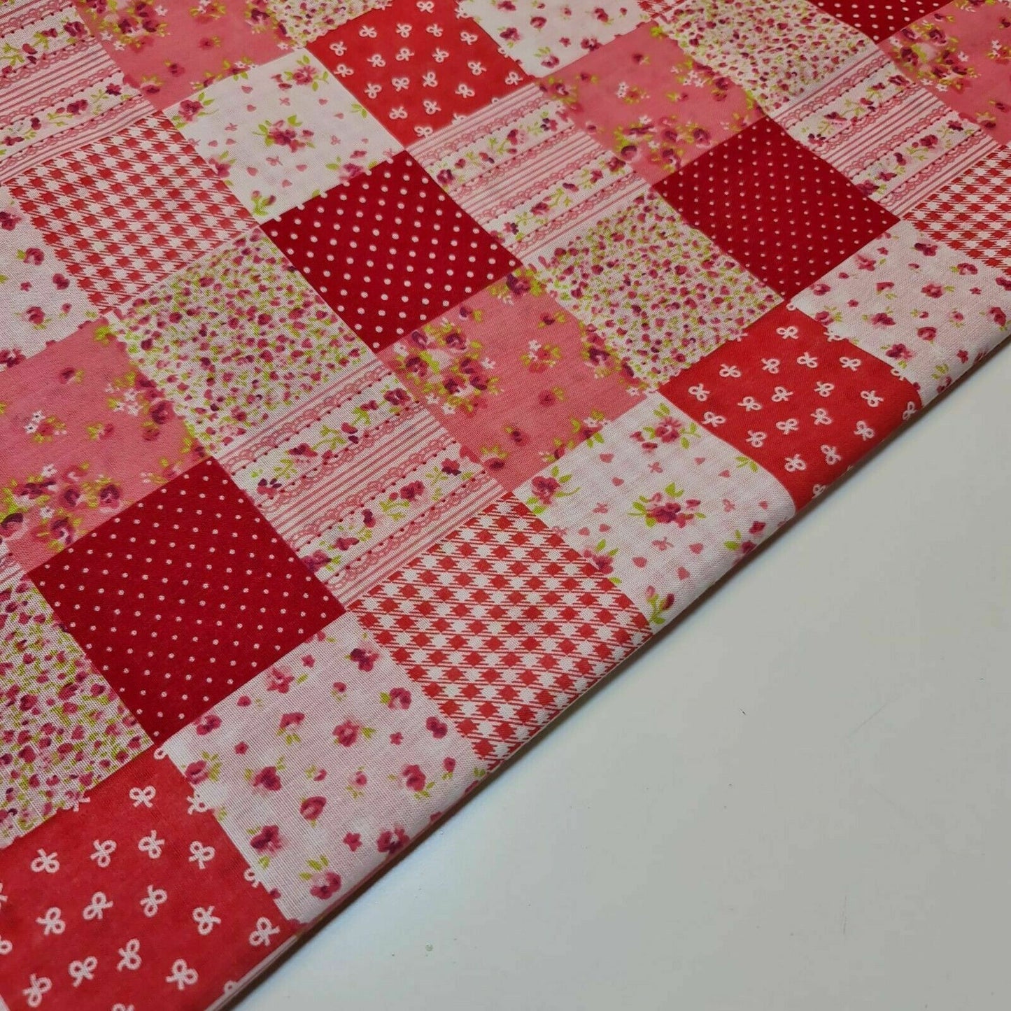 Floral, Gingham & Spot Patchwork Polycotton Fabric – 44" Wide Craft, Quilting & Dress Material by the Metre