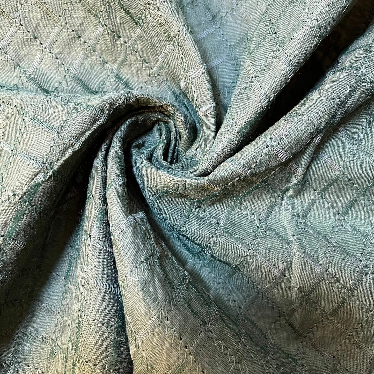 100% Cotton Lawn Broderie Anglaise Schiffli Embroidery Fabric – 44" Wide Soft Dressmaking & Craft Material by the Meter