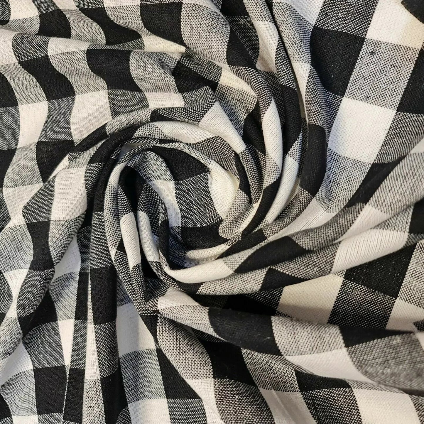 100% Cotton Gingham Check Plaid Fabric – 44" Wide, 1" Check, 23-Meter Bolt for Sewing & Crafts