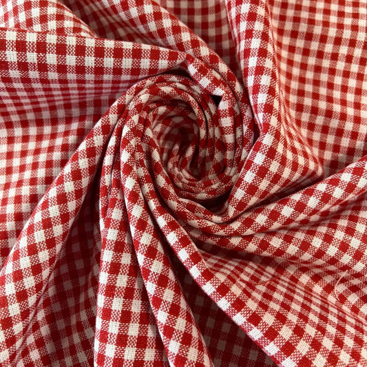 1/16" Check 100% Cotton Gingham Fabric – Small Plaid, 44" Wide Premium Quilting, Dress & Craft Material by the Meter