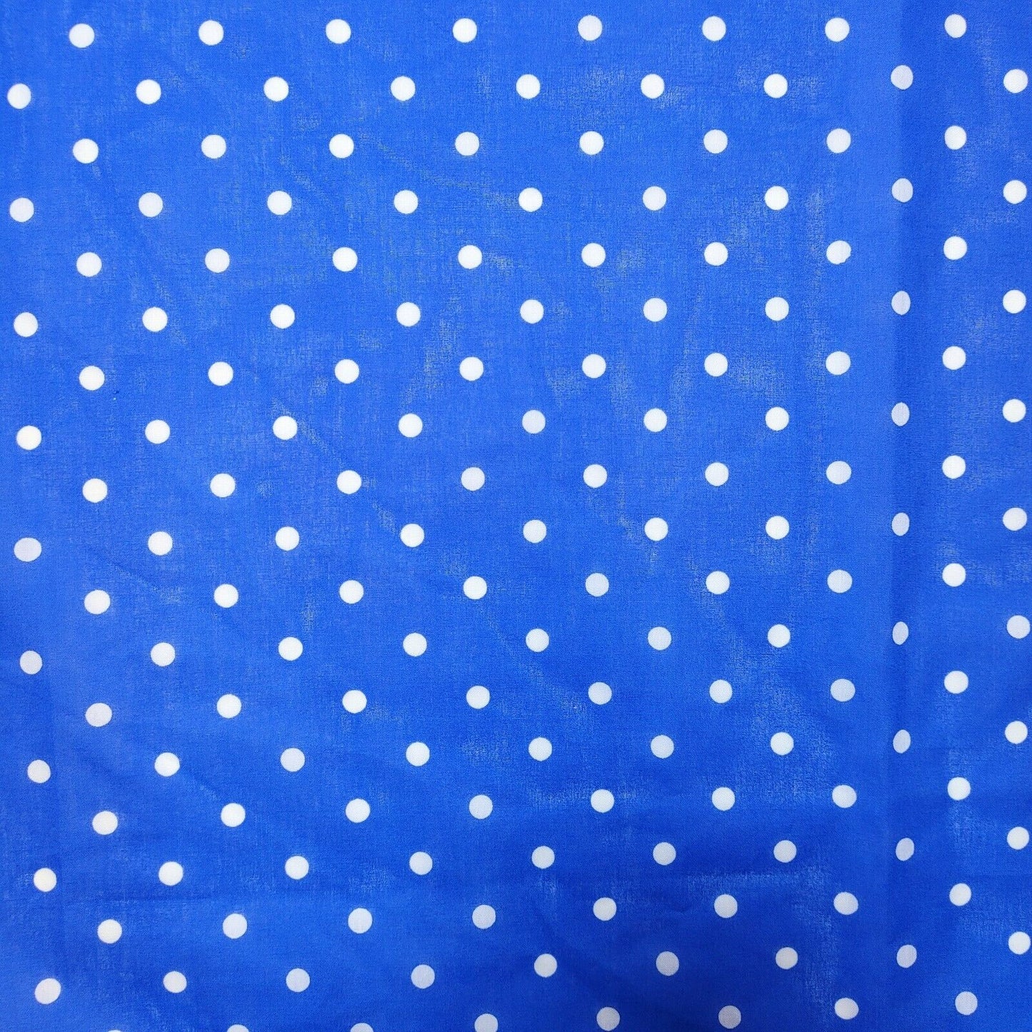 ROYAL BLUE PEA PIN SPOTTY POLKA DOT POLYCOTTON FABRIC DRESS QUILTING MATERIAL 44"