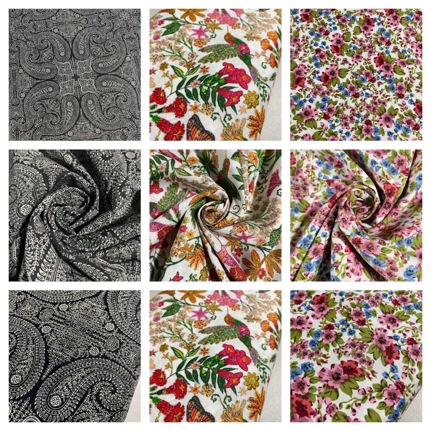 Floral 100% Cotton Paisley Fabric – 44" Wide Dressmaking, Craft & Quilting Material by the Meter - Textile Station