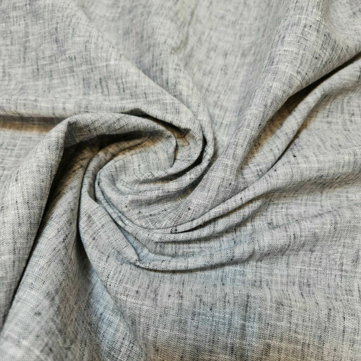 Melange Linen-Look Khadi Cotton Fabric – 44" Wide Soft Plain Material for Dress, Craft & Curtains