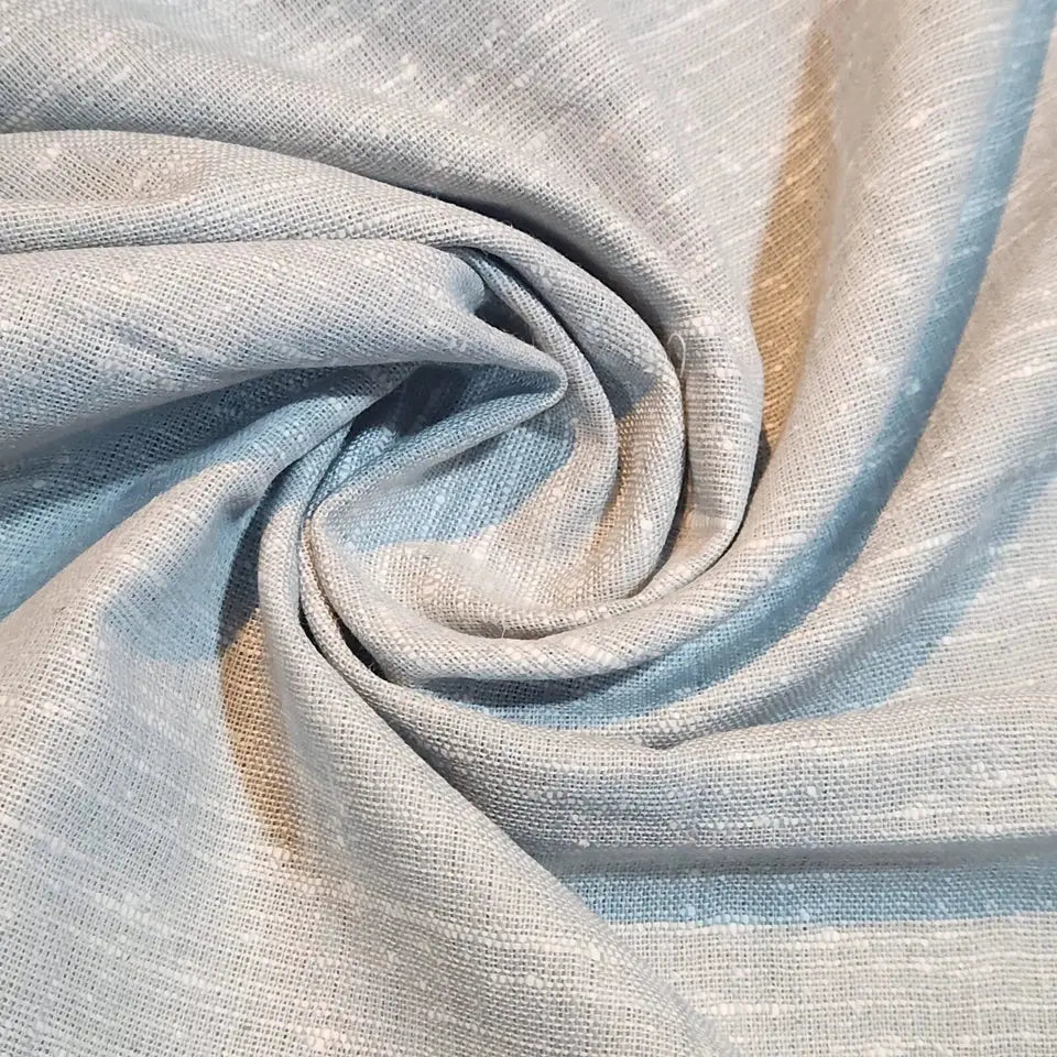 100% Natural Cotton Linen MΓ©lange Fabric | Soft Dressmaking, Quilting & Craft Material 44" (112cm) Wide β Sold by the Meter Pastel Blue