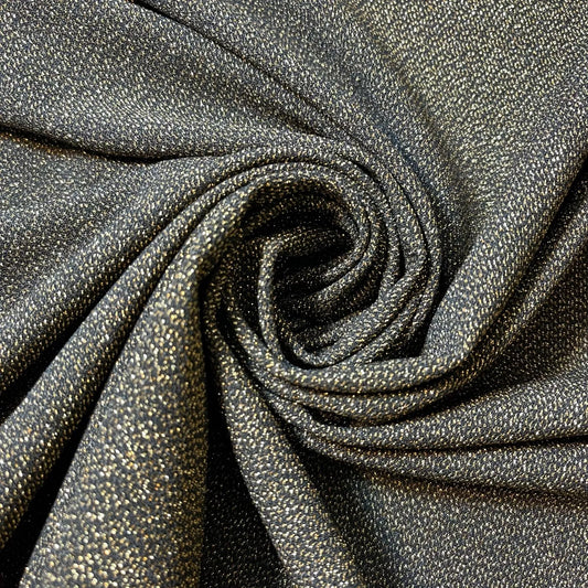 Black & Gold Lurex Sparkle Stretch Fabric – 58" Wide Polyester Moonlight Dress & Craft Material - Textile Station