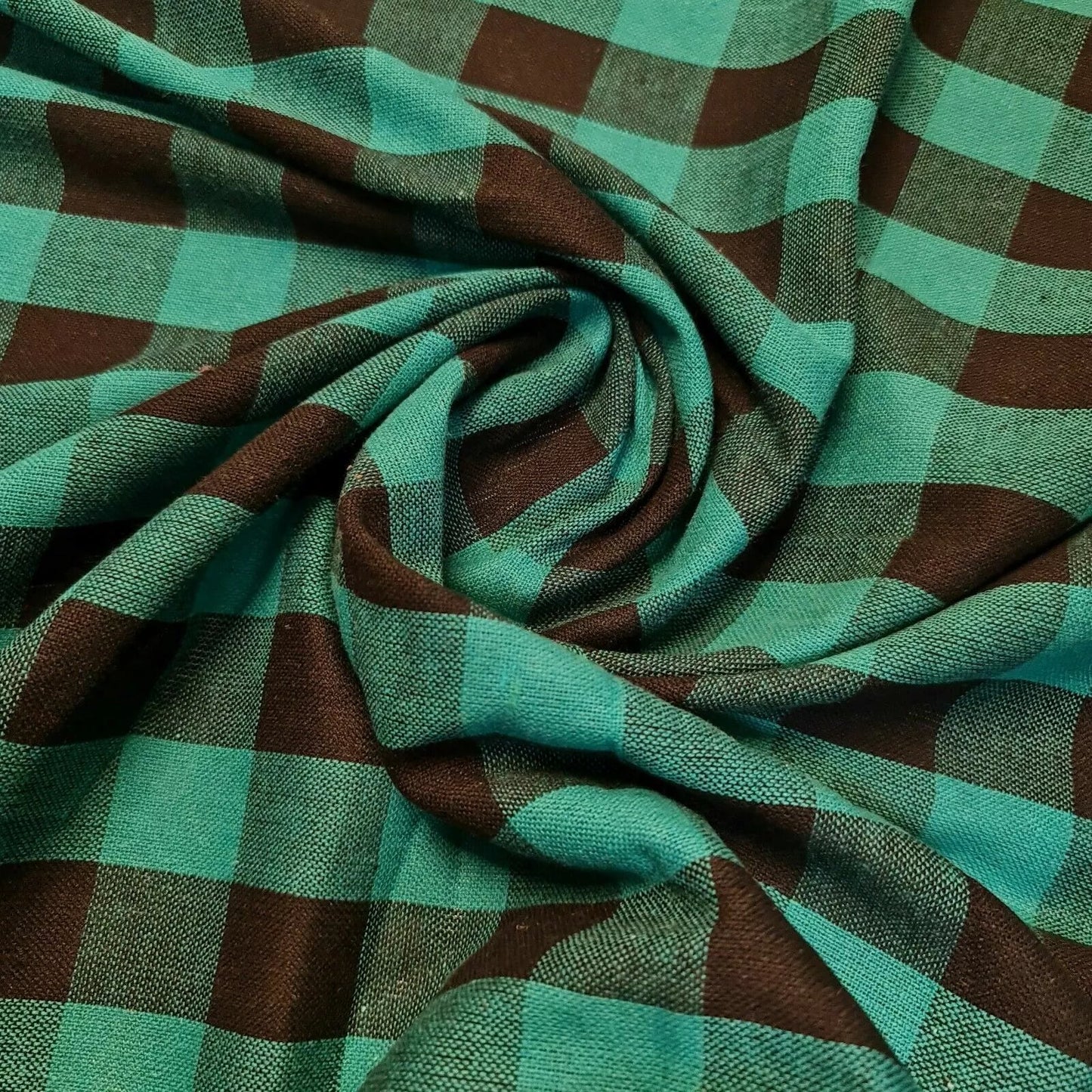 100% Cotton Gingham Check Plaid Fabric – 44" Wide, 1" Check, 23-Meter Bolt for Sewing & Crafts