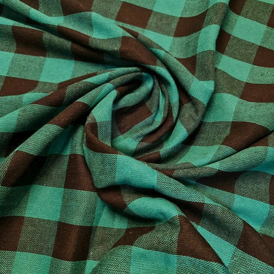 100% Cotton Gingham Check Plaid Fabric – 44" Wide, 1" Check, 23-Meter Bolt for Sewing & Crafts